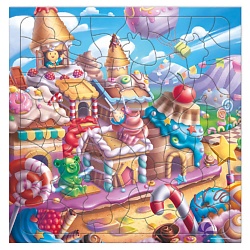 Пазл фигурный на подложке Сладкий город