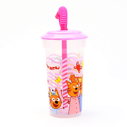 Стакан с трубочкой Три кота