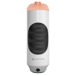 Вибромастурбатор-вагина с мягкой тубе Pipedream Extreme Toyz Mega Grip Vibrating Stroker