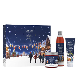 Подарочный набор новогодний Крем для тела + Гель для душа + Скраб для тела Winter story BLUE