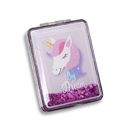 Зеркало складное "Sparkles unicorn purple" с увеличением