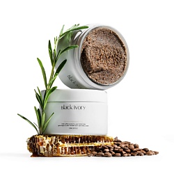 Сахарный скраб для тела с натуральными маслами и ароматом кофе-шоколад BLACK IVORY