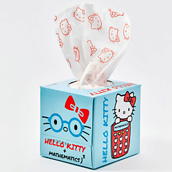 Салфетки бумажные косметические "Hello Kitty" с рисунком 3 слоя