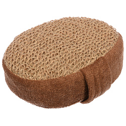 Мочалка из рами, объемная, овальная с хлопком, 10х15х5 см, medium