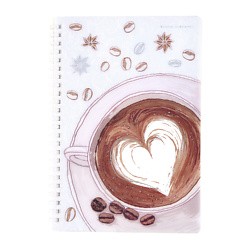 Тетрадь А5 на силиконовом гребне"Счастье в кофе. Cappuccino"
