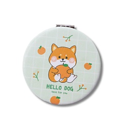 Зеркало складное "Hello dog Corgi orange green" с увеличением