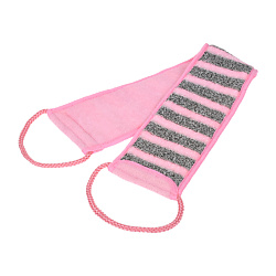 Мочалка "Женская" лента, 10х60 см (10х74 см с ручками), двусторонняя, medium/soft