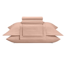 Постельное белье Vip из Страйп Сатина 2 Сп. 200x220 Персиковый