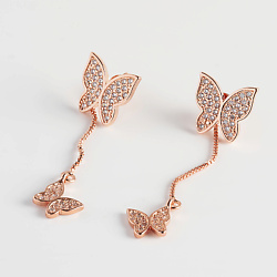 Серьги-гвоздики, покрытые золотом с кристаллами Swarovski