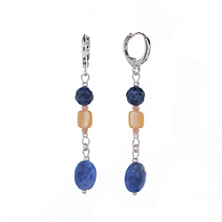 Серьги Alba, содалит, перламутр и дюмортьерит