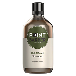 Освежающий шампунь для волос и бороды POINT BARBER