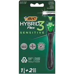 Мужская бритва 3 лезвия  Hybrid 3 Flex Sensitive +2 сменные кассеты