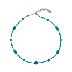 Колье, Коллекция Atlantide, с агатом, яшмой, амазонитом, кристаллами