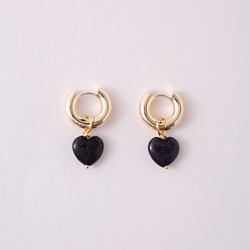 Серьги с сердцами из авантюрина