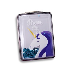 Зеркало складное "Sparkles unicorn blue" с увеличением