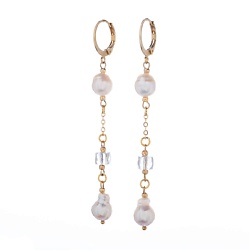 Серьги, Splendore, с жемчугом и хрусталем