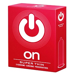 Презервативы ON Super Thin, Супертонкие, 54 мм, 3 шт
