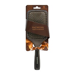 Расческа деревянная, массажная, с пластиковыми зубчиками