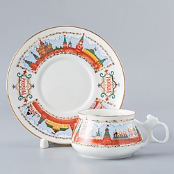 Чашка с блюдцем кофейная "Московский кремль"