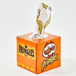 Салфетки бумажные косметические 3 слоя, с рисунком "Pringles"