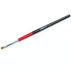 Кисть для наращивания ногтей скошенная 2мм Red and Black