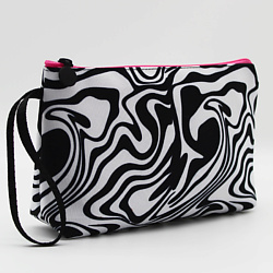 Косметичка женская большая дорожная из ткани "Зебра с розовой молнией"