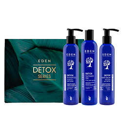 Набор подарочный женский шампунь + бальзам + гель для душа + шоппер в подарок Detox Collagen