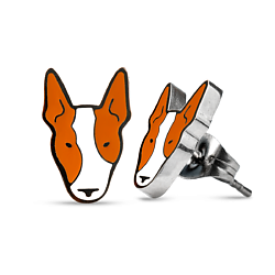 Серьги бижутерия гвоздики пусеты Бультерьер