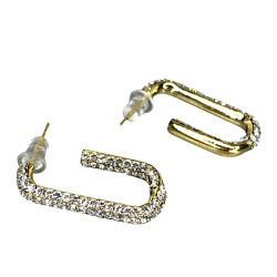 Серьги полукольца strass Au