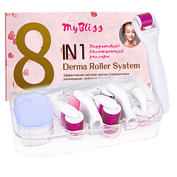 Мезороллер 8 в 1 набор Титан с позолотой Розовый Нефрит