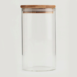 Банка для хранения с деревянной крышкой, 1400 мл