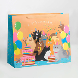 Пакет подарочный ламинированный, упаковка, "С Праздником!"