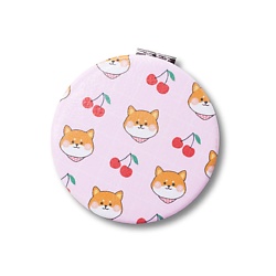 Зеркало складное "Hello dog Corgi cherry pink" с увеличением