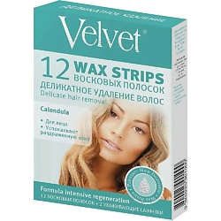 Восковые полоски для лица Деликатное удаление волос Velvet