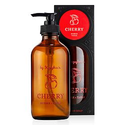 Парфюмированное крем-мыло жидкое Вишня-табак в стеклянном флаконе CHERRY