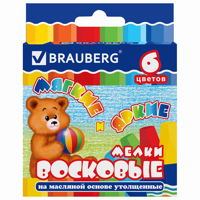 BRAUBERG Восковые мелки купить по цене 122₽ в ЛЭТУАЛЬ
