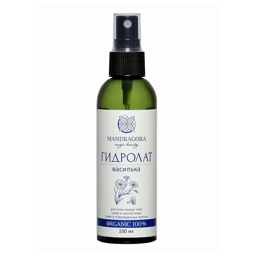 MANDRAGORA MAGIC BEAUTY Натуральный гидролат василька, спрей для лица и ...