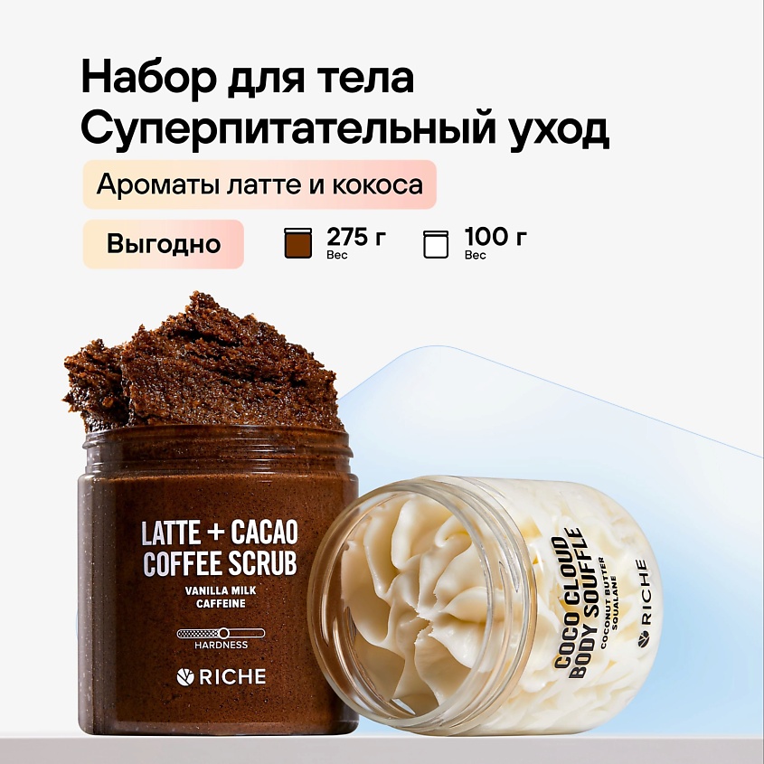 RICHE Уходовый набор: Кофейный скраб для тела антицеллюлитный + Баттер ...