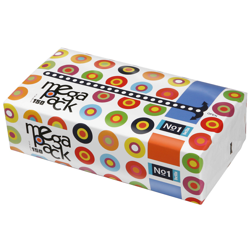 BELLA Универсальные бумажные платочки "Mega Pack", в мягкой упаковке, 2 ...