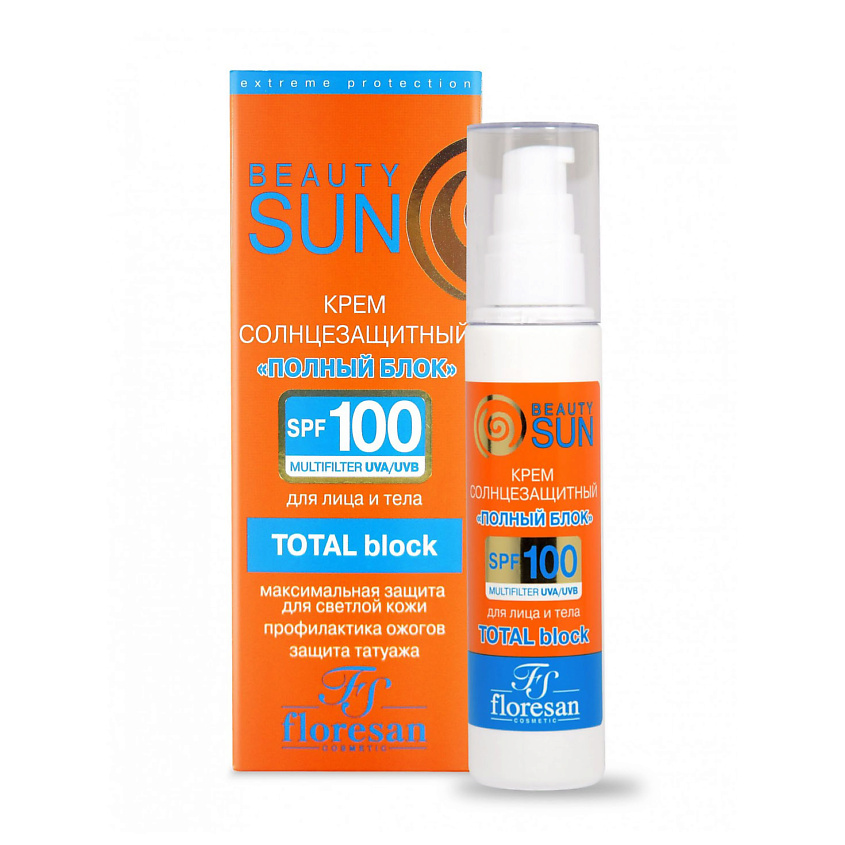 FLORESAN Солнцезащитный крем Beauty Sun Полный блок SPF 100 купить по ...
