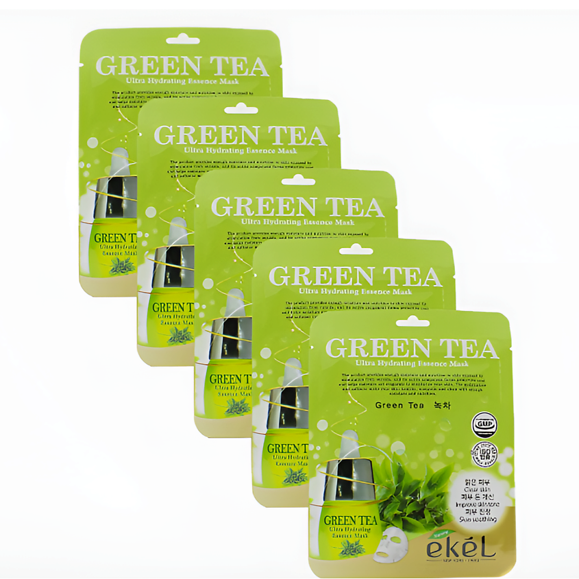 EKEL Ultra Hydrating Essence Mask Green Tea Тканевая маска с зеленым ...