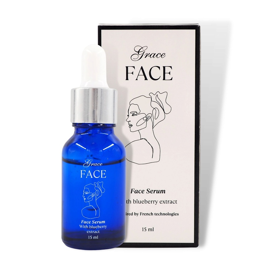 GRACE FACE Увлажняющая сыворотка для лица с экстрактом черники против ...