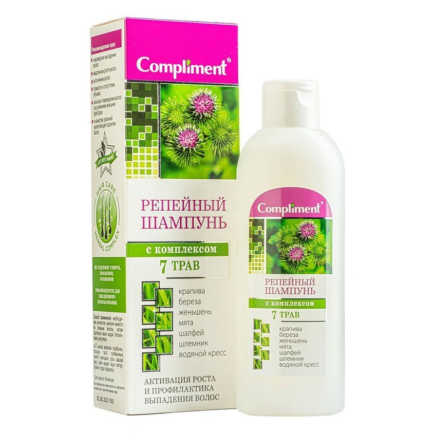 COMPLIMENT Шампунь репейный с комплексом 7 трав купить по цене 251₽ в ...
