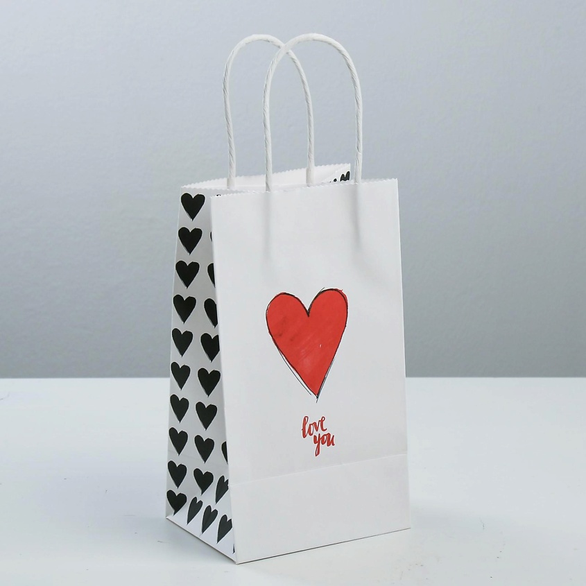 ДАРИТЕ СЧАСТЬЕ Пакет подарочный крафтовый, упаковка, "Love you", 1 шт ...