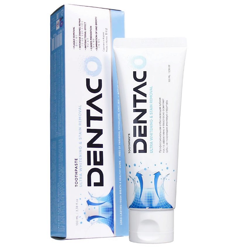 DENTACO Корейская зубная паста отбеливающая, защита от кариеса и ...