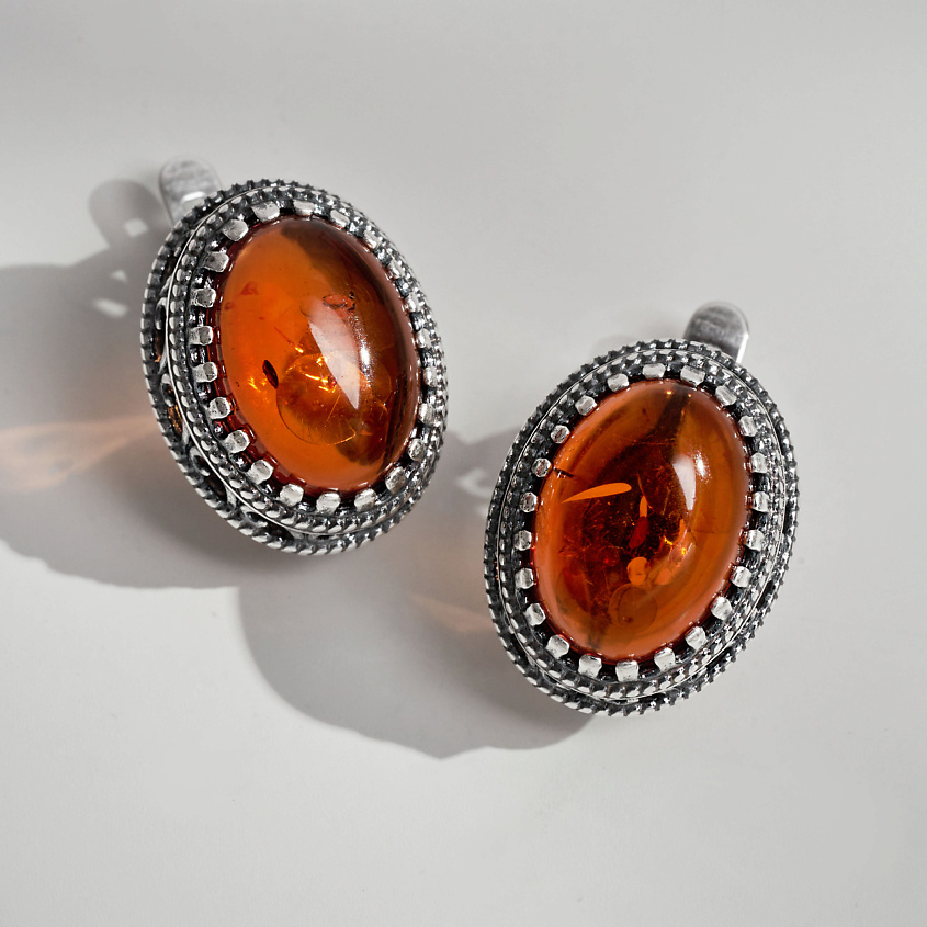 SHINE & BEAUTY Ювелирная бижутерия, серьги с янтарем купить по цене ...