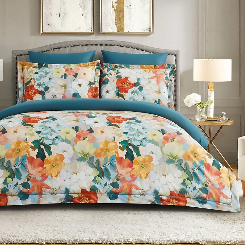 Изображение товара ARYA HOME COLLECTION Постельное Белье из Сатина Exclusive 2 Сп. 200x220 Sunset Синий, Синий