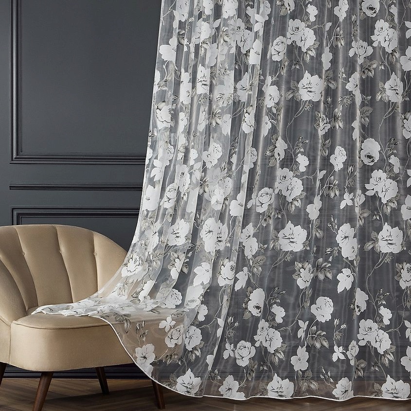 Изображение товара ARYA HOME COLLECTION Тюль Вуаль Roza ШхВ 300х250 3, Серый