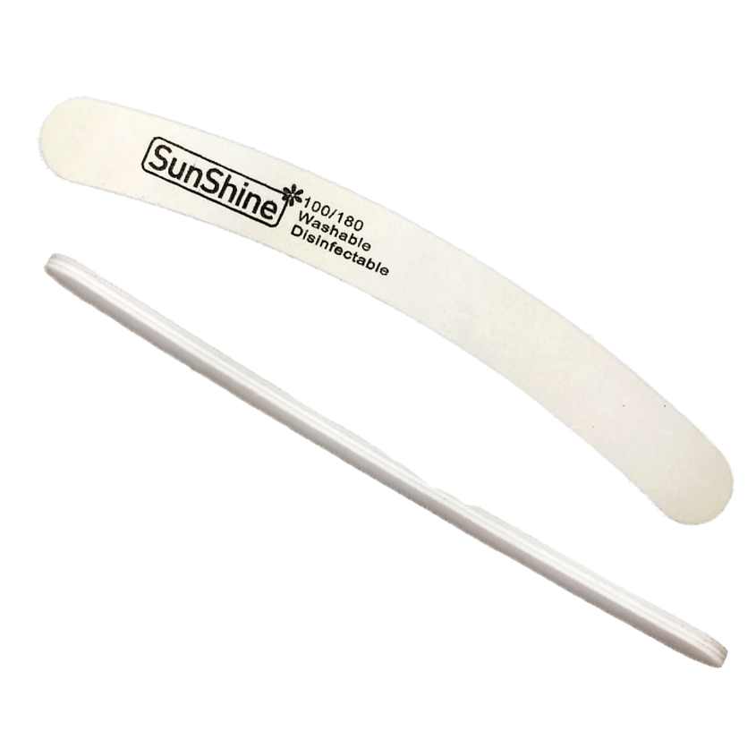 Изображение товара SUNSHINE Набор пилок WHITE бумеранг 100/180 для ногтей, профессиональные инструменты