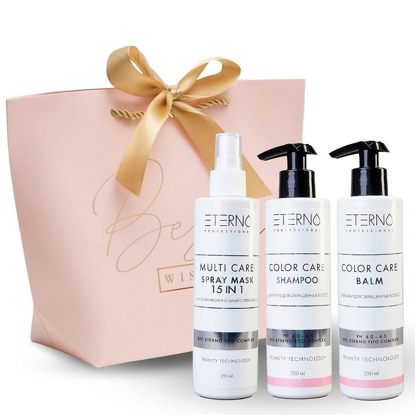 Изображение товара ETERNO Подарочный набор по уходу за волосами "Мгновенное преображение ваших волос", 250мл. + 250мл. + 250мл.